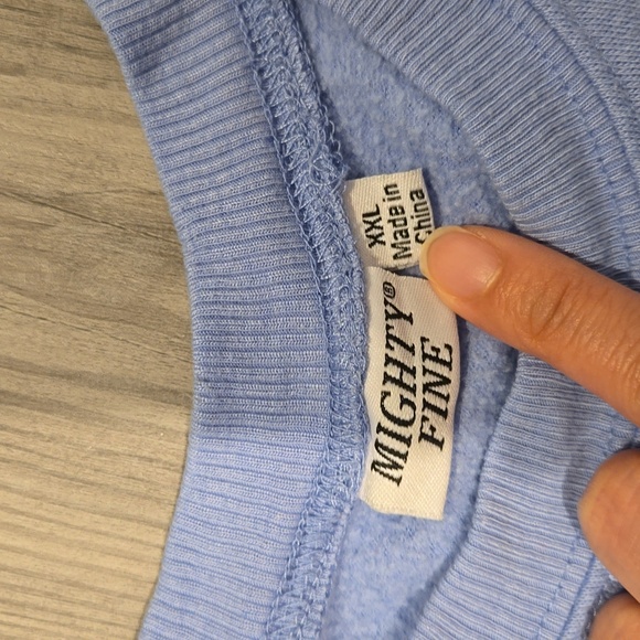 Embroidered BE KIND Blue Sweatshirt - Picture 3 of 3